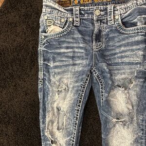 Rock Revival Blue Distressed Skinny Jeans